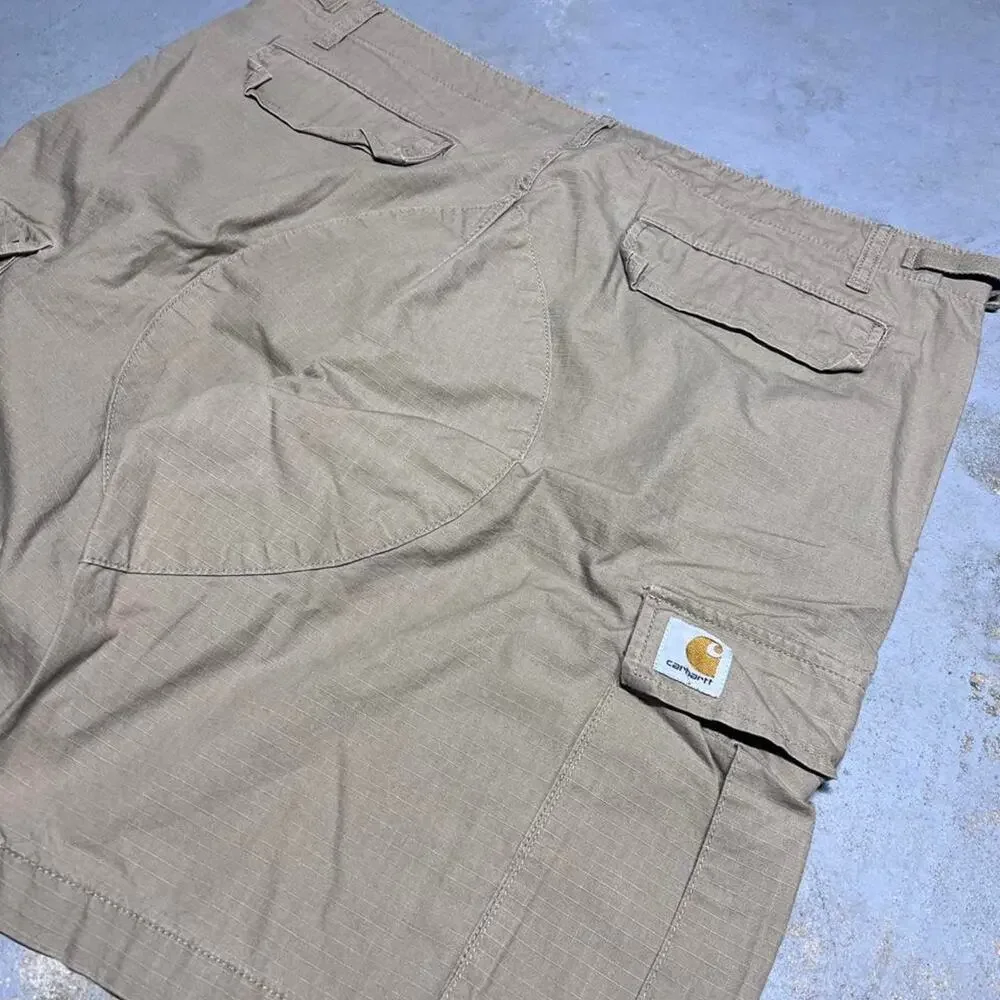 Carhartt WIP Aviation Ripstop Cargo Shorts - Tan (Size 38)
